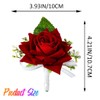 Latious Rose Wedding Boutonniere White Groom Flower Buttonholes for Men
