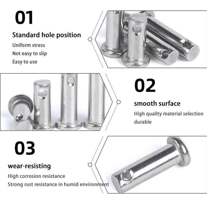 Aoktorkit 5Pcs Single Hole Clevis Pins 10mm x 30mm Stainless