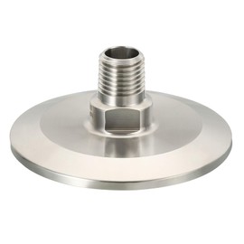 PATIKIL 2 Inch TC Tri Clamps Adaptor, Tri-Clover Fittings to NPT 1/4" Male Sanitary Thread Adaptor 304 Stainless Steel for Food Beverage Dairy, Ferrule 64mm