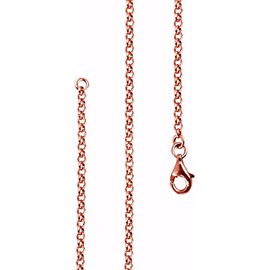 Lijoh 925 Sterling Silver 24k Rose Gold Women's Necklace Pea Chain (2.2 mm) Necklace Rose Gold-Plated in Lengths: 42 cm to 90 cm LJ1012, Sterling Silver