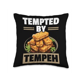 Tempeh Vegan Food Lover Indonesia Tofu Foodie Throw Pillow
