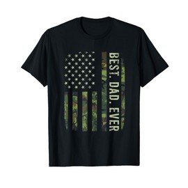 Best Dad Ever With US American Flag Gift For Father's Day T-Shirt