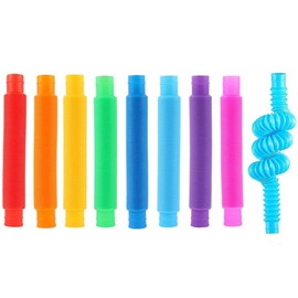 16Pcs Colorful Fidget Toys Pop Tubes Autism Sensory Toys for Kids Boys Girls Adults Party Favors Fine Motor Skills & Learning Bend ADHD Anxiety Stress Relief Toys Party Favors Stocking Stuffers