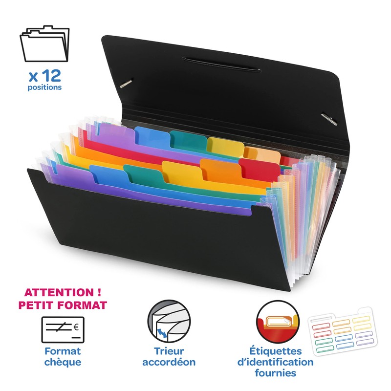 Viquel 110887 12 Positions Rainbow Class Expanding Document Folder, 26