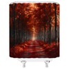 MYYJYY Fall Forest Shower Curtain Autumn Maple Leaves Sunshine Tree
