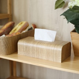 Tissue Case, Wood Grain Tissue Case, Stylish, Scandinavian Tissue Case, Tissue Cover, Eco Material, 10.2 x 5.3 x 3.1 inches (26 x 13.5 x 8 cm)