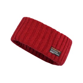Croogo Winter Ear Warmer Headband Soft Stretch Warm Thick Cable Knit Ear Band Covers for Cold Weather Headbands,Red-FD05