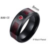 ringcolor Couple Rings Black and Red His and Her Rings