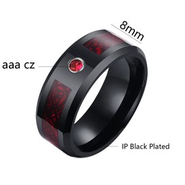 ringcolor Couple Rings Black and Red His and Her Rings Heart CZ Women Wedding Ring Sets Titanium Men Wedding Bands