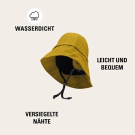 Mikk-line Waterproof Rain Hat for Children, Rain Hat Children with UV Protection and Chin Strap, Windproof and Waterproof Hat for Boys and Girls, Purple Outdoor Hat for Autumn and Winter, Sunflower