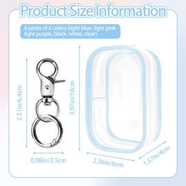 6 Pcs Clear Figures Display Bag with Keychain Zipper Clear Display, Mini Doll Hanging Blind Box, Box Organizer Zipper Closure,Dustproof Collectibles Display Case for Mini Figures, Dolls(Quadrate)