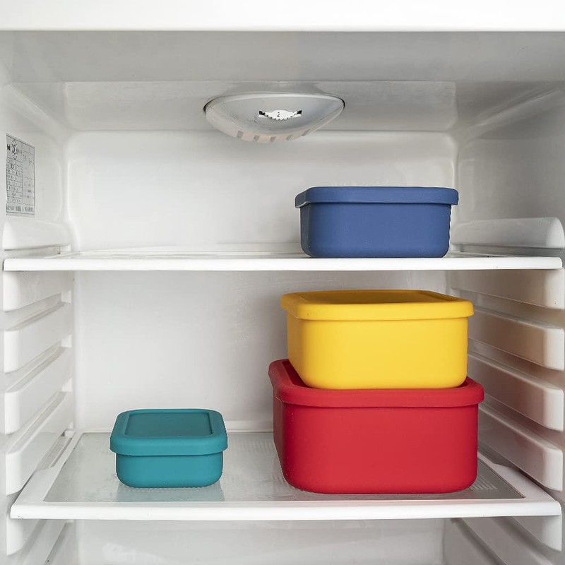 FENGCHEN Silicone Food Storage Containers Set - 4 Sizes &