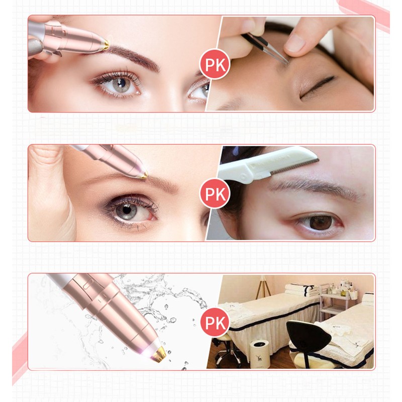 Electric Eyebrow Trimmer Rechargeable Stainless Steel Automatic Eyebrow Groomer for