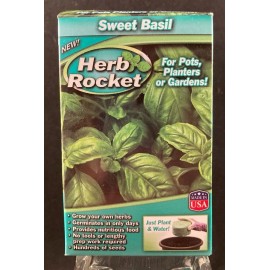 Garden Innovations Herb Rocket - Sweet Basil - Grow Indoor or Outdoors - For Pots/Planters/