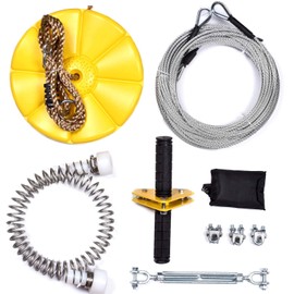 iZipline 95 feet Zip line Kit with Stainless Steel Spring Brake and Seat