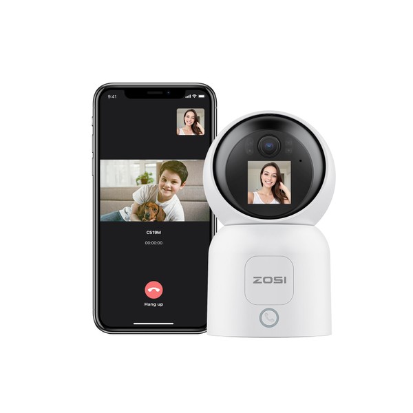 ZOSI 4MP 2-Way Video Security Camera with 1.44-inch Screen,360° View