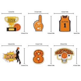 18pcs Basketball Happy Birthday Cupcake Toppers Happy 8th Birthday Star Sports Fan Basketball Birthday Cupcake Picks Orange Glitter 8 Eight Years Old Sport Themed Birthday Party Supplies (8)