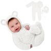 Kunyeah Baby Fleece Photo Photography Prop Outfits Infant Bear Bodysuit with Hat Newborn Photo Prop Romper for 0-3 Months (White)