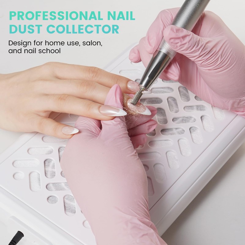 Nail Dust Collector, Dual Fan 4000RPM Nail Vacuum for Home