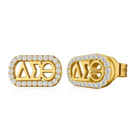 DST Earrings for Women Men 925 Sterling Silver DST Sorority Gifts Sorority Gifts