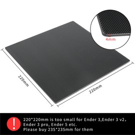 IdeaFormer 3D Printer Glass Plate 220 x 220 mm, Improved Glass Print Bed, Professional Glass Bed with 4 Clips for MK2, MK2A, Anet A8, Anet A6, Wanhao Duplicator i3