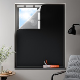 Cortinas 100% opacas, portátiles sin taladros, cubierta opaca para ventana con gancho y bucle, para recámara, guardería de bebé, viajes, recámara, departamento (60 x 100 pulgadas)