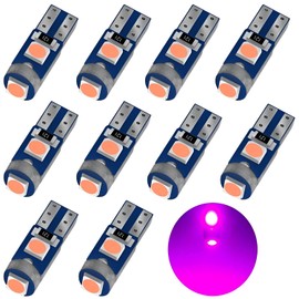 AUXLIGHT Purple T5 37 74 2721 PC74 PC37 LED Bulb, 3030 Chips Super Bright 12 Volt Replacements, Interior Dome Map Dashboard Indicator Instrument Panel Gauge Cluster Lamp Lights (Pack of 10)