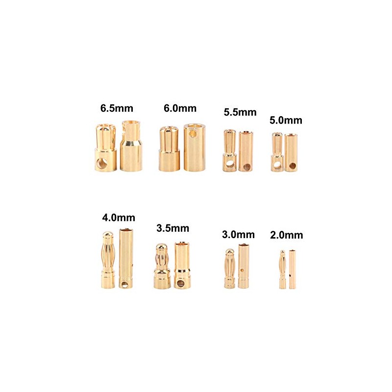 FLY RC 20 Pairs 4.0mm 4mm Banana Bullet Connector Plug