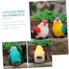 BESPORTBLE 2Pcs Vivid Resin Bird Figurines Realistic Garden Decorations for