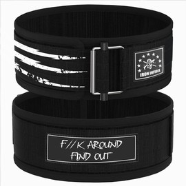 Iron Infidel Recon Weight Lifting Belt - 4" Wide Self Locking Gym Belt for Men & Women, EVA Foam Core Support Weight Belt for Squatting, Deadlifting, Powerlifting, Workout, Fitness & Crossfit (FAFO, XL)