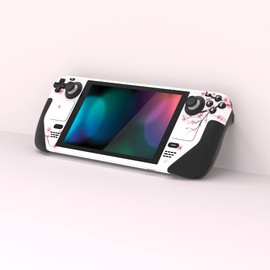 PlayVital Full Set Protective Skin Decal for Steam Deck LCD, Custom Stickers Vinyl Cover for Steam Deck OLED - Falling Cherry Blossom