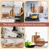 Hsei 2 Pcs Acacia Wood Cutting Board with Handle Wooden