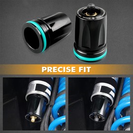 NICECNC Black High Capacity Nitrogen Suspension Tank Replacement Extension End Caps, Outer Diameter is 44mm (1.73”),Compatible with Series FOX Shocks or UTV Shocks with a 2.0'' Reservoir Body
