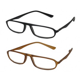 Calabria TR917 Flexie Sport Bendable Reading Glasses +1.25 Black/Grey 2 Pack Men Women Readers Flexible Eyeglasses