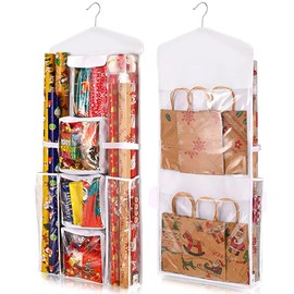 Gift Wrapping paper organizer storage for Gift Bag Holder White