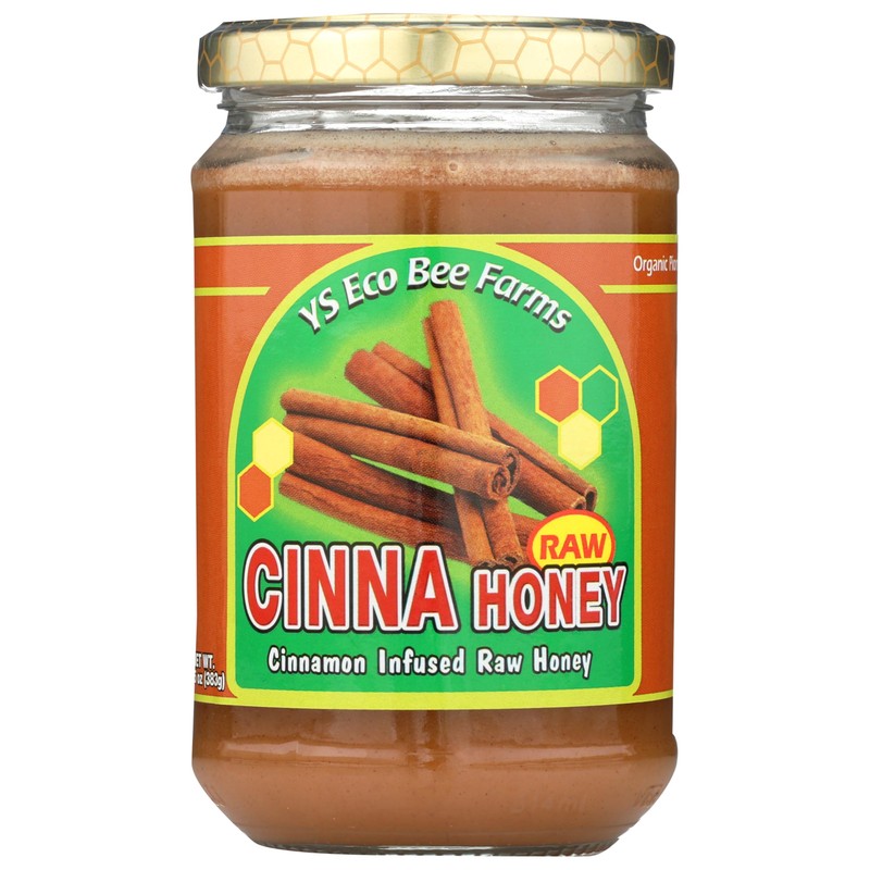 YS BEE FARMS Raw Cinnamon Infused Honey, 13 OZ