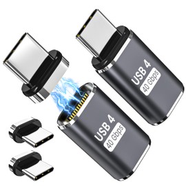 Cellularize Magnetic USB C Adapter Extender (2 Pack) W/ 4 Connector Tips Straight 240w USB4 40Gbps 8K 60Hz for Thunderbolt 3/4, MacBook Pro/Air