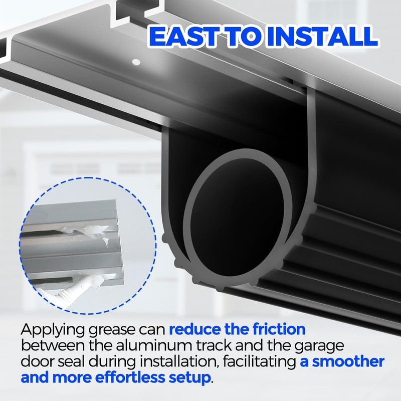 Holikme Garage Door Seal - Pre-drilled Aluminum Track Retainer Kit,