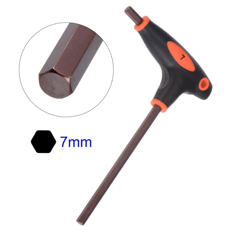 Unifizz 7mm Metric T-Handle Hex Key Dual Flat End Hexagon
