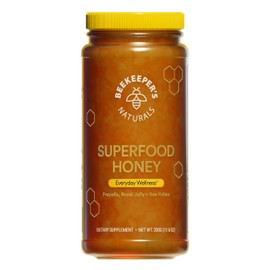 Superfood Honey by Beekeeper's Naturals - Bee Pollen, Royal Jelly, Propolis, Honey - Natural Energy, Immune Support, Mental Clarity, Athletic Performance (11.6 oz)