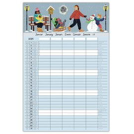 Family Calendar 2024-2025 - 28.5 x 28 cm - L'organise tout - 16 monthly grids containing 5 columns for each family member - 2 notepads, 2 paper clips and 6 magnets