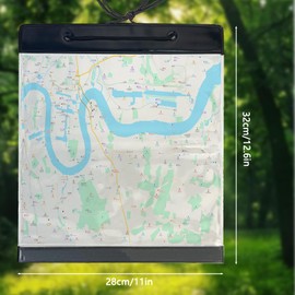 AmiCera Waterproof Map Case, Map Cases Waterproof Hiking, Document Holder Map Pouch with Clear Window for Outdoor Expedition, Durable & Long Lasting Clarity, 12.6" x 11", 2Pcs