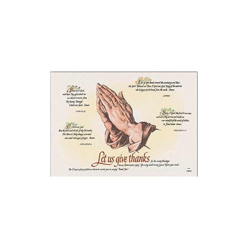 Religious Prayers Paper Placemats - 10x14in. (25)