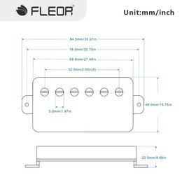 FLEOR Humbucker Double Coil Pickups High Output Bridge Pickup Ceramic Magnet 14~15k Compatible with LP Style Electric Guitar for Guitar Parts Replacement Chrome