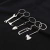 5Pcs Simulation Tool Keychain Simulation Wrench Key Rings Metal Shovel