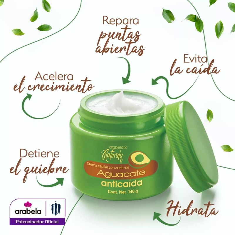 Arabela Naturaly Anti caida de cabello crema capilar -aceite de