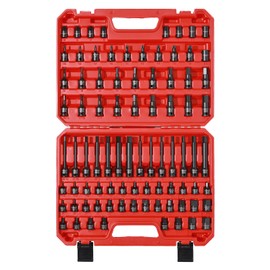 CASOMAN 84 Pieces 3/8" Dr. Master Hex & Torx Bit Impact Socket Set, CR-MO, SAE/Metric, Impact Grade, 3/8" Drive Allen Bit Socket Set