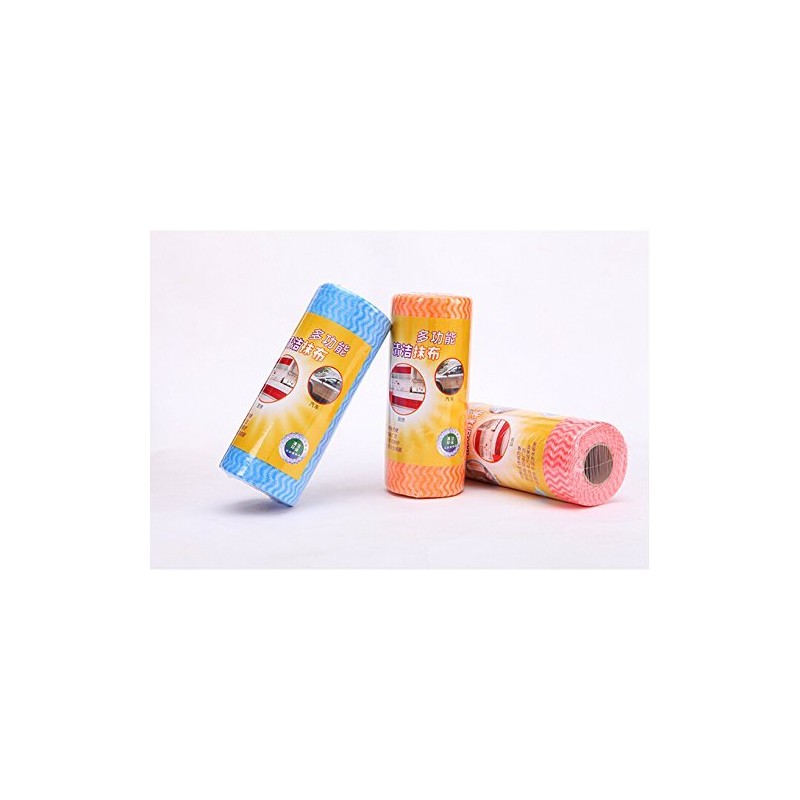 Roll of 50pcs Multipurpose Non-woven Fabric Nonstick Wiping Rags House
