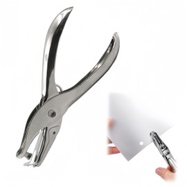Hole Punch, Hole Puncher Single, Wanfoou 3mm Hand Held Paper Puncher Metal DIY Drilling Paper Punch Pliers for Craft Paper Greeting Cards Scrapbook Notbook Stationery Work（Silver）