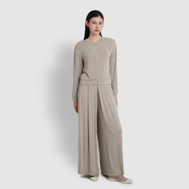 JAJU [JAJU/자주] 여 컴피 와이드 라운지 팬츠_멜란지베이지 [JAJU] Women's Comfy Wide Lounge Pants_Melange Beige